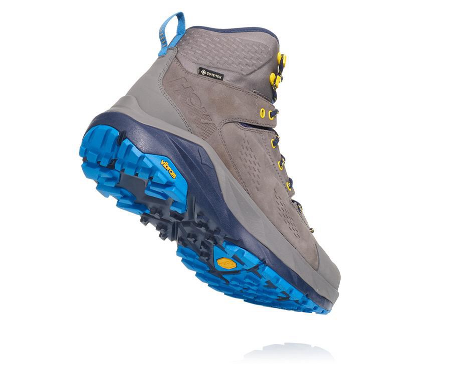 Hoka One One Mens Hiking Boots - Kaha GORE-TEX - Grey/Blue - YMIH81650